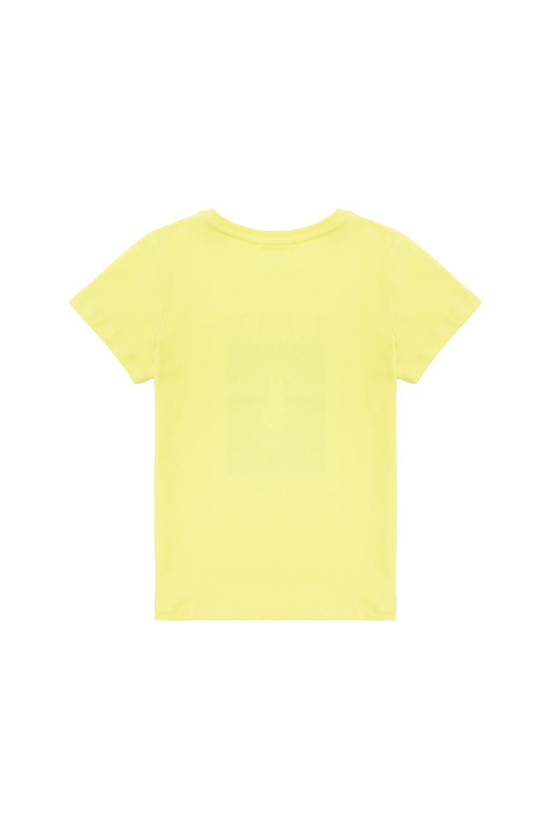 Çocuk Neon Sarı Bisiklet Yaka Tişört