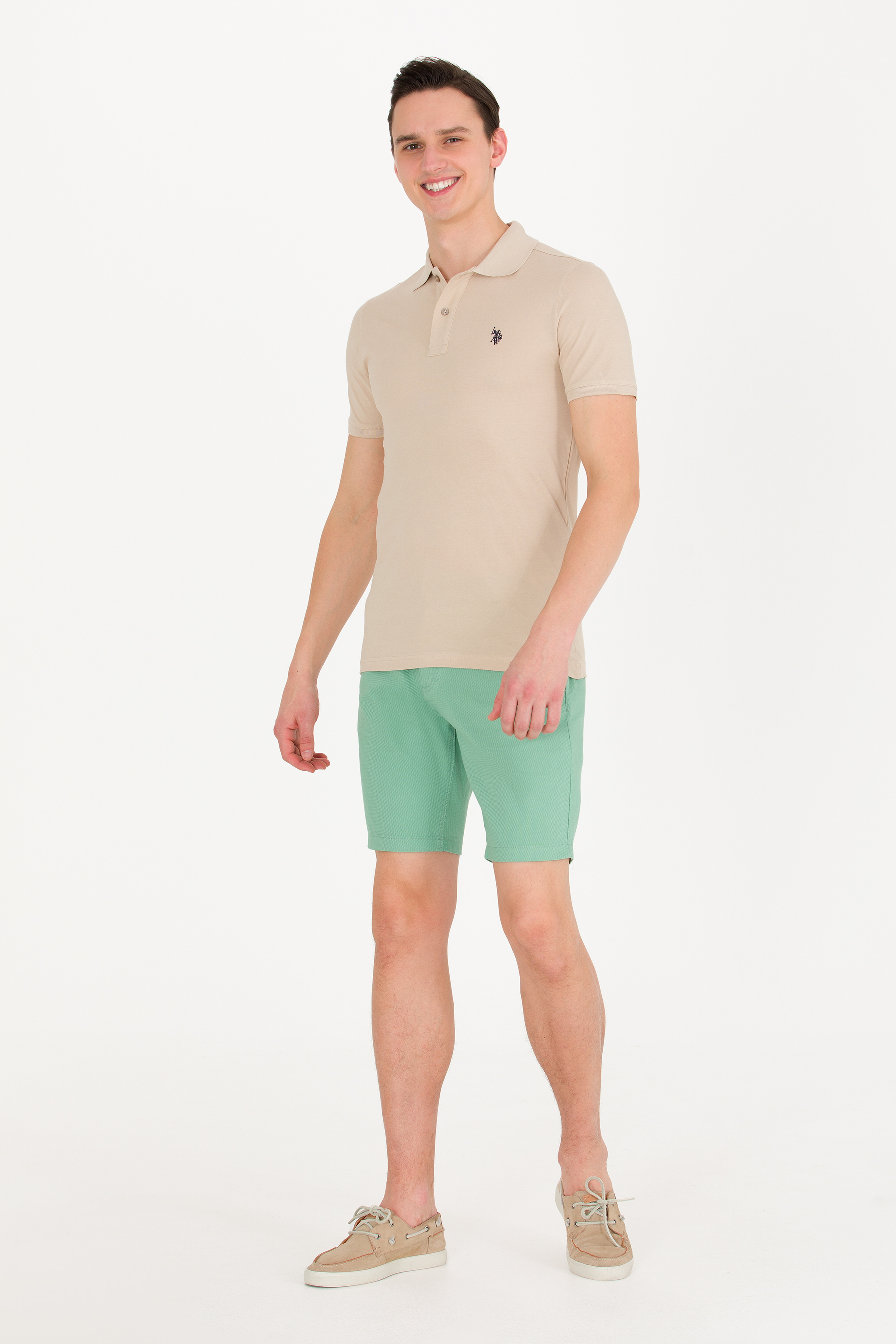 Erkek Taş Basic Polo Yaka Tişört - Image 4