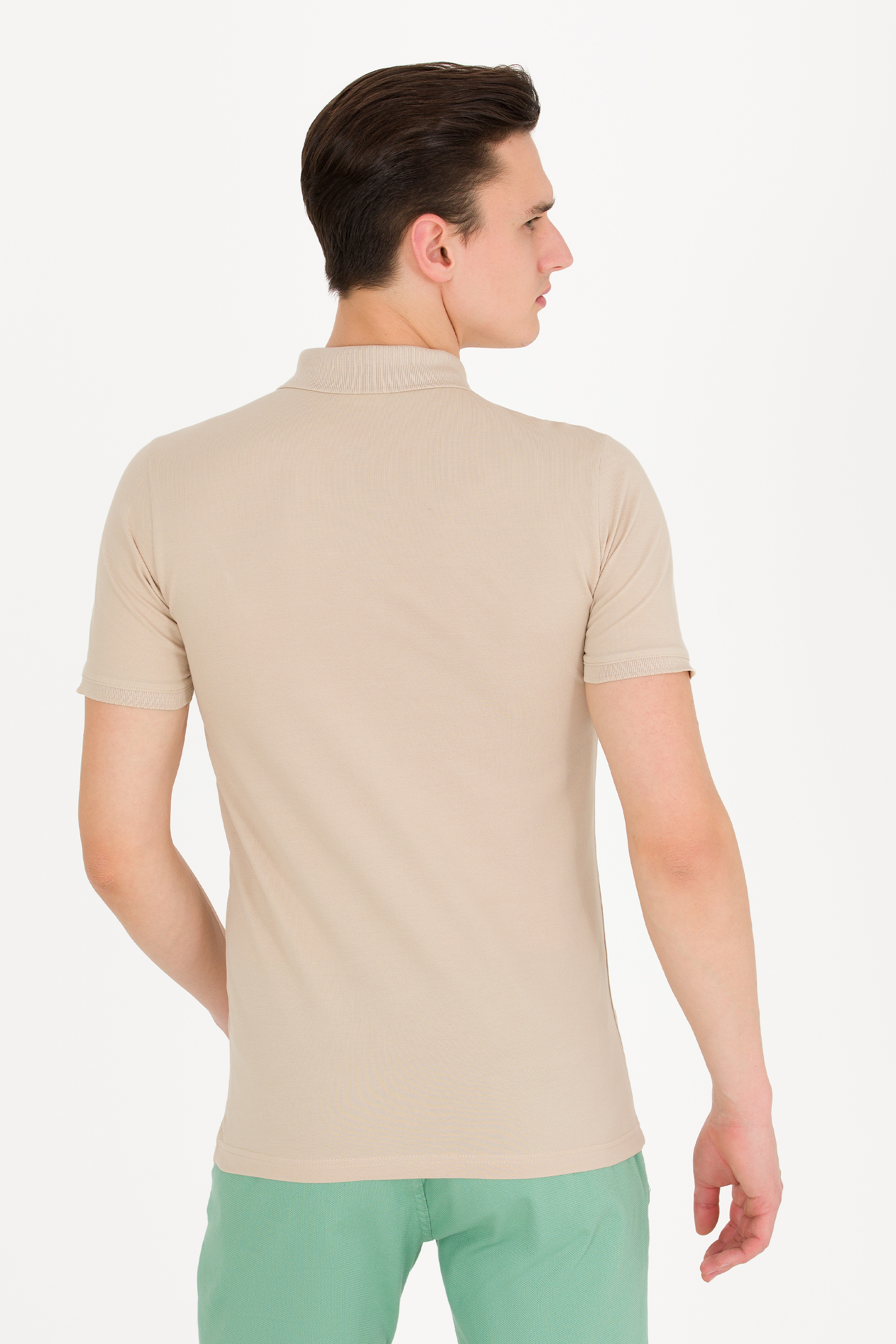Erkek Taş Basic Polo Yaka Tişört - Image 5