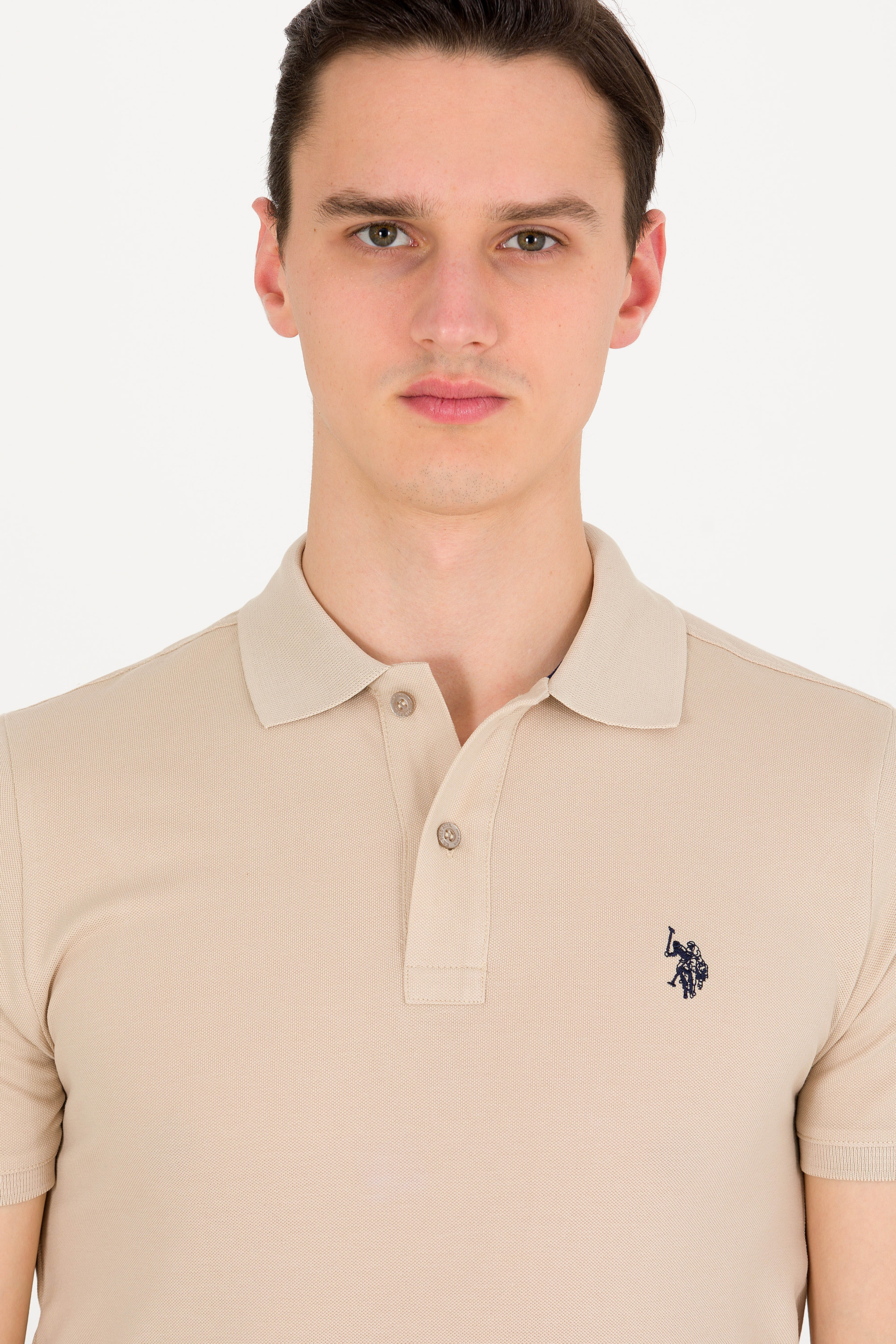 Erkek Taş Basic Polo Yaka Tişört - Image 2