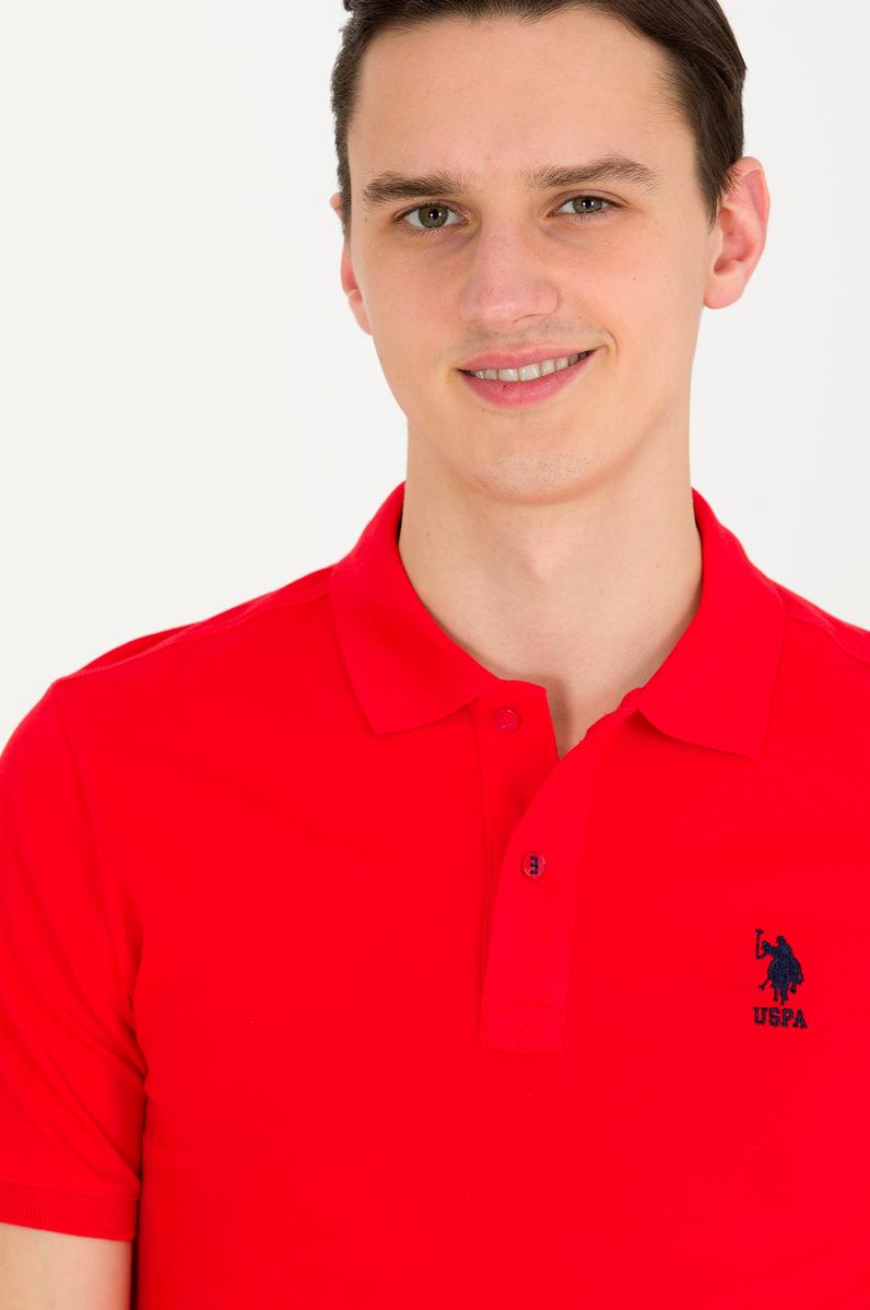 Erkek Kırmızı Basic Polo Yaka Tişört