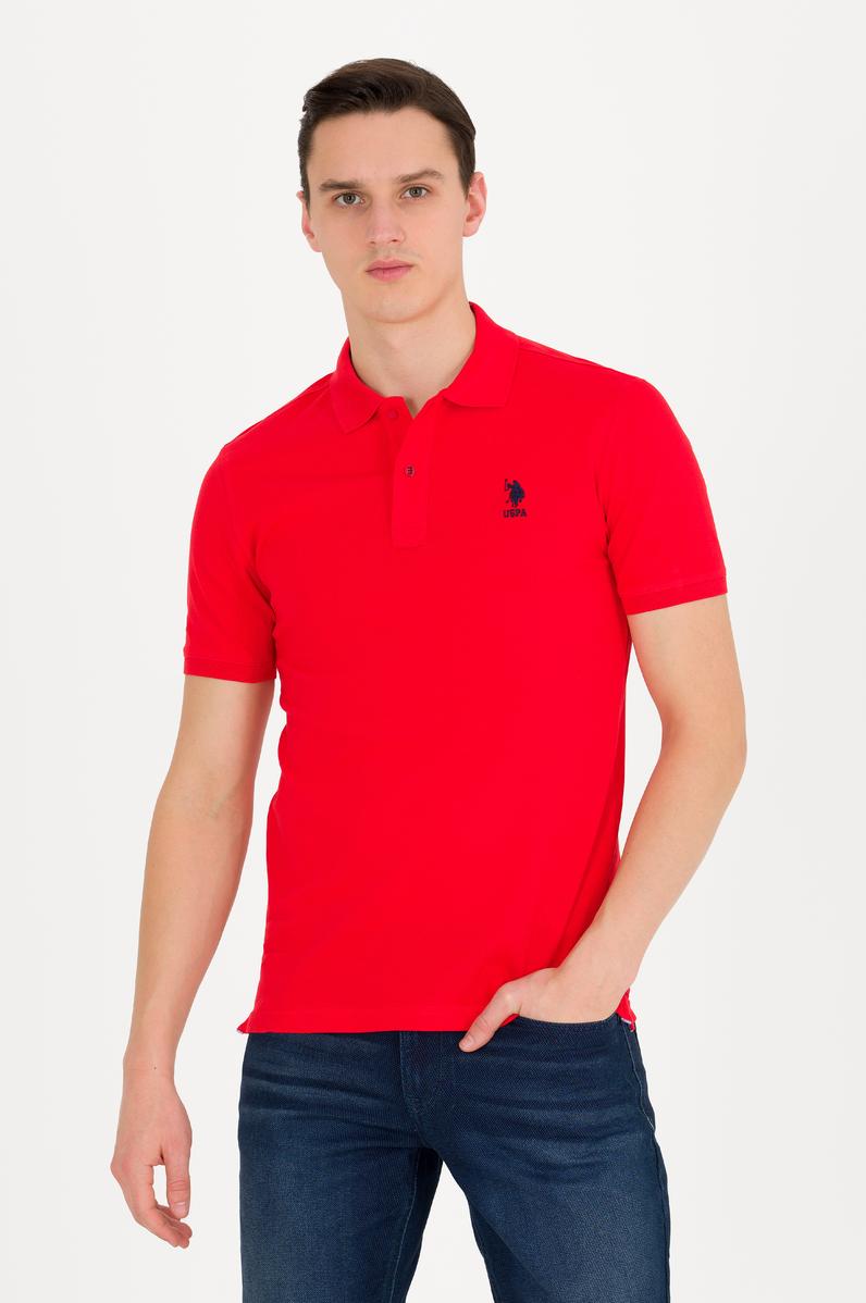 Erkek Kırmızı Basic Polo Yaka Tişört