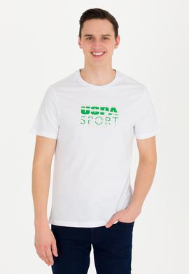 Erkek Beyaz Bisiklet Yaka Tişört - 50263289028