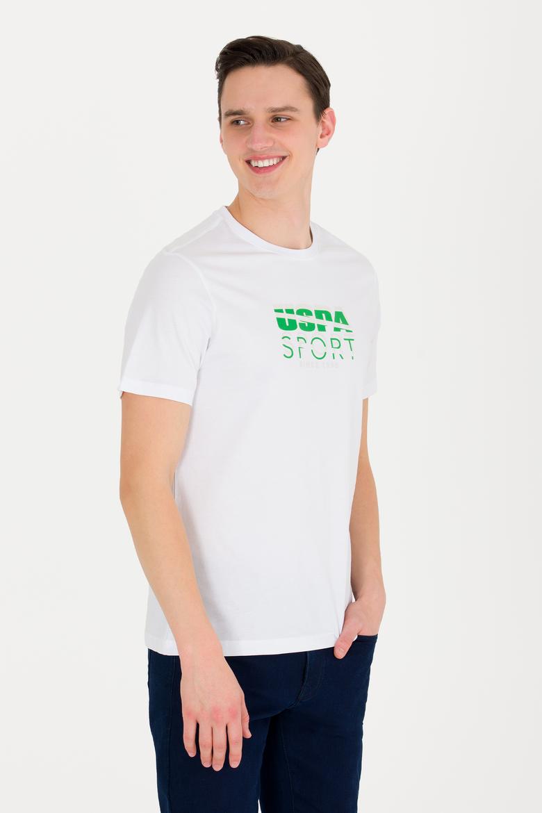 Erkek Beyaz Bisiklet Yaka Tişört - 50263289028