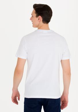 Erkek Beyaz Bisiklet Yaka Tişört - 50263289028
