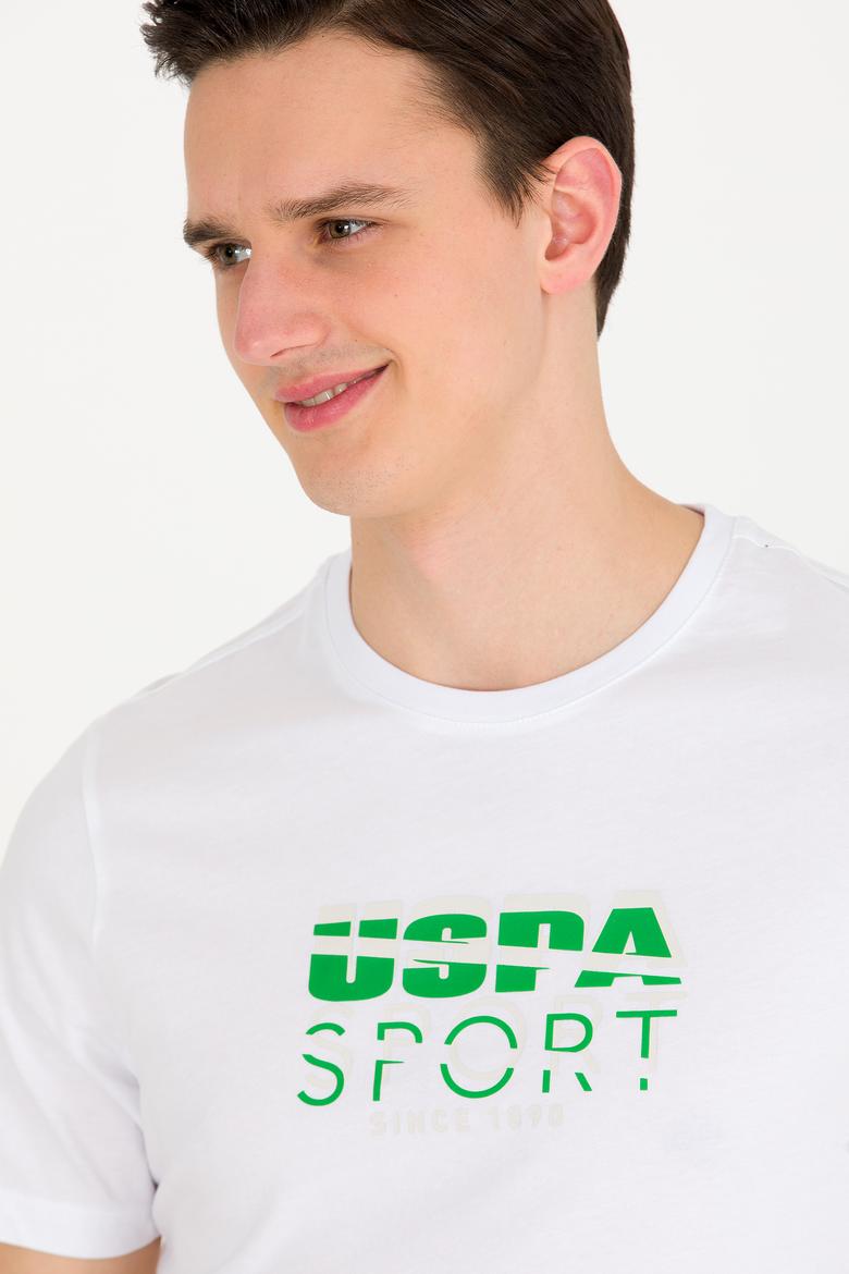 Erkek Beyaz Bisiklet Yaka Tişört - 50263289028