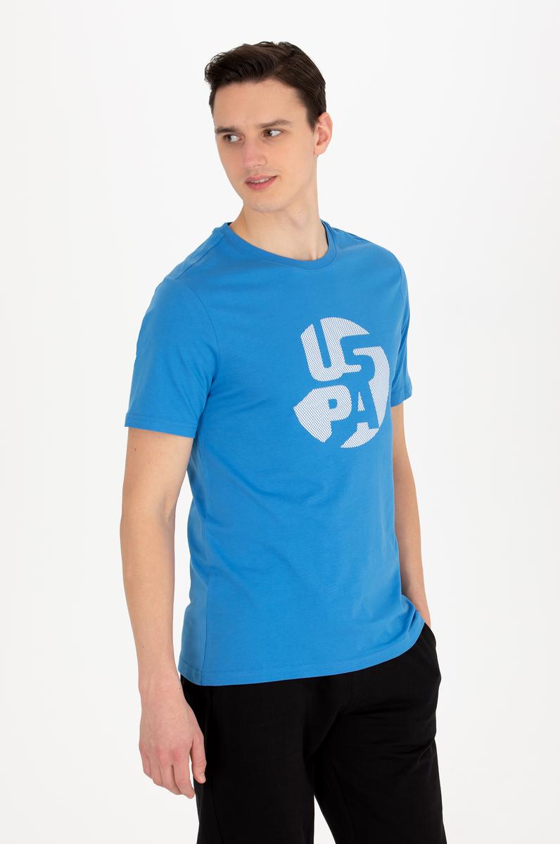 Erkek Saks Bisiklet Yaka Tişört