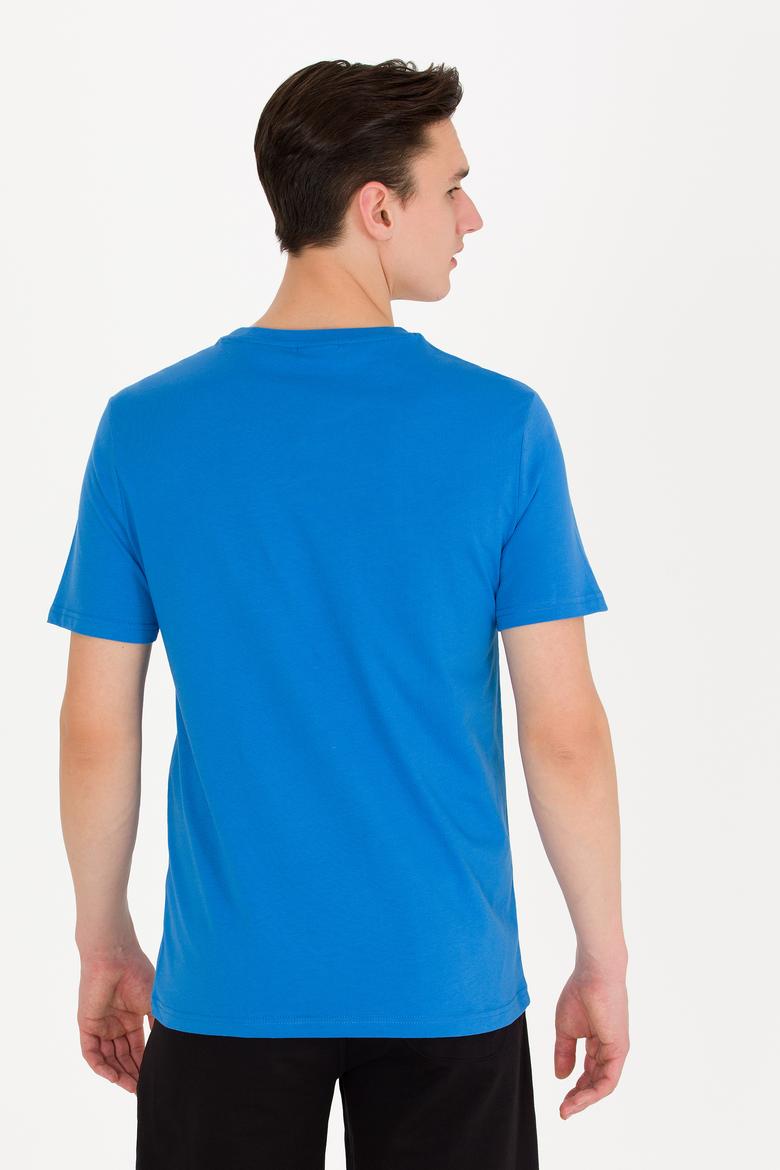 Erkek Saks Bisiklet Yaka Tişört - 50263323055