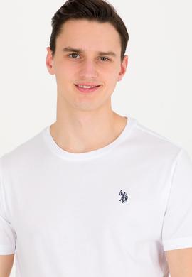 Erkek Beyaz Basic Bisiklet Yaka Tişört - 50262974001