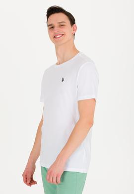 Erkek Beyaz Basic Bisiklet Yaka Tişört - 50262974001