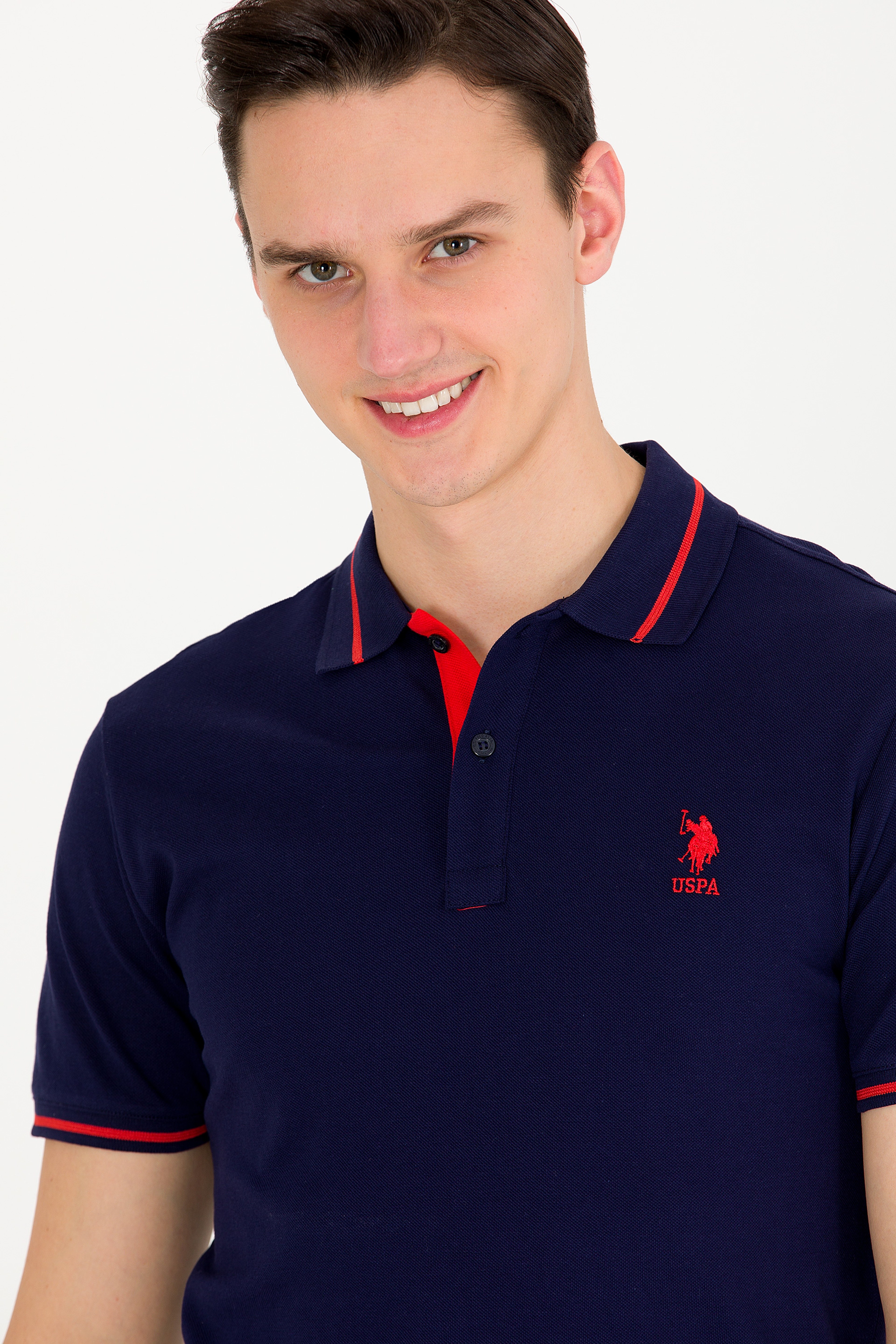 Erkek Lacivert Basic Polo Yaka Tişört - Image 2