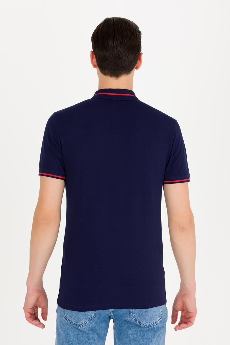 Erkek Lacivert Basic Polo Yaka Tişört - 50264890049