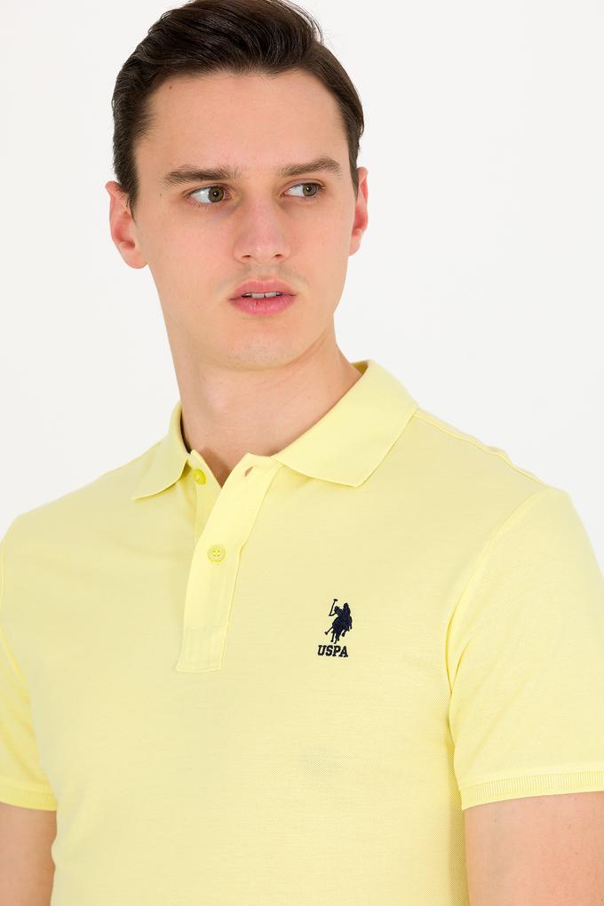 Erkek Açık Sarı Basic Polo Yaka Tişört