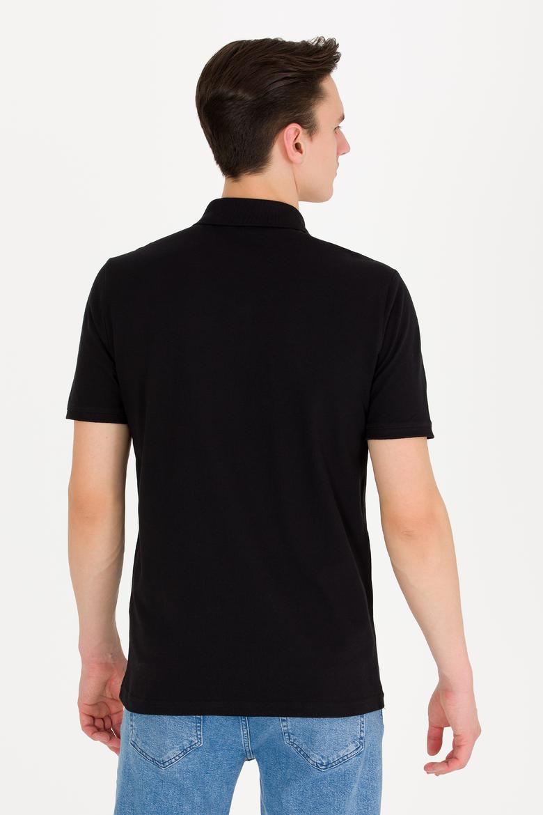 Erkek Siyah Basic Polo Yaka Tişört - 50264892018