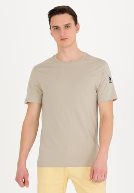 Erkek Haki Basic Bisiklet Yaka Tişört - 50264916049