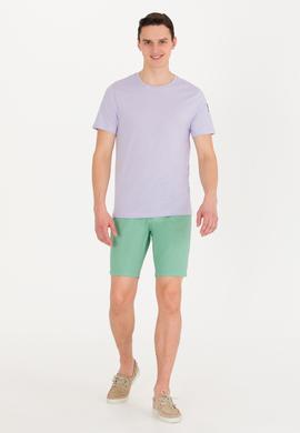 Erkek Lila Basic Bisiklet Yaka Tişört - 50264916061