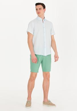 Erkek Koyu Yeşil Dokuma Şort - 50266070125