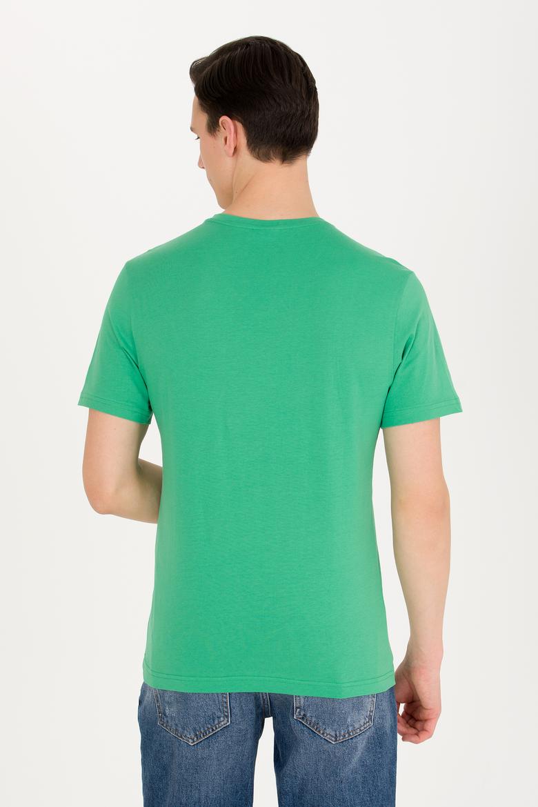 Erkek Yeşil Basic V Yaka Tişört - 50263203076