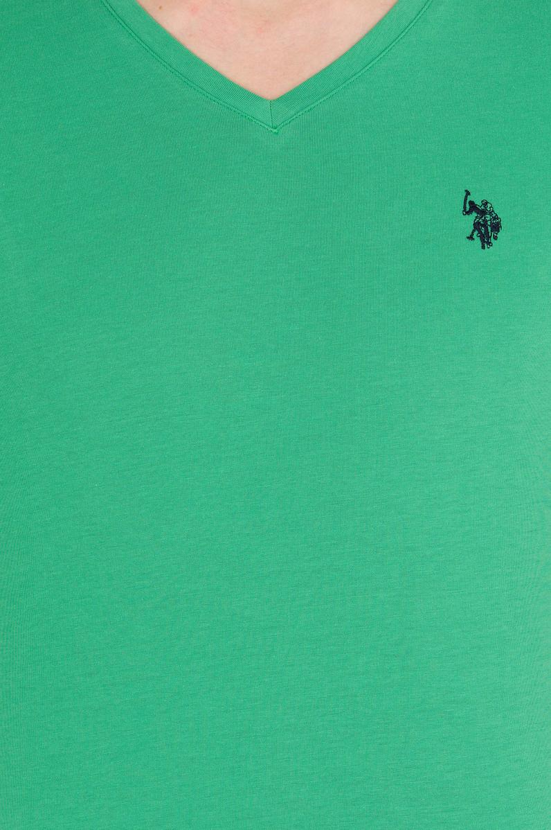 Erkek Yeşil Basic V Yaka Tişört