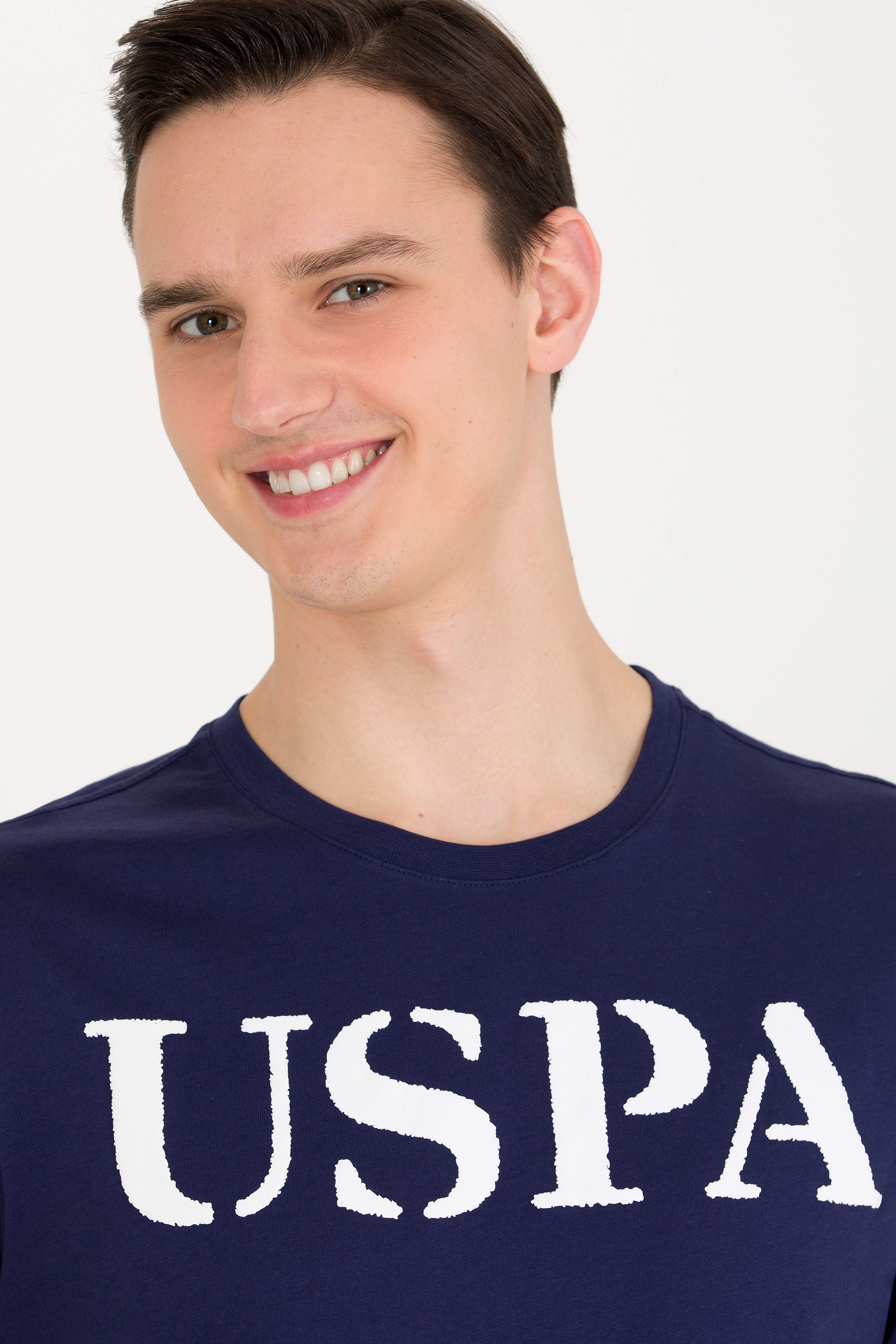 Erkek Lacivert Basic Bisiklet Yaka Tişört - Image 2