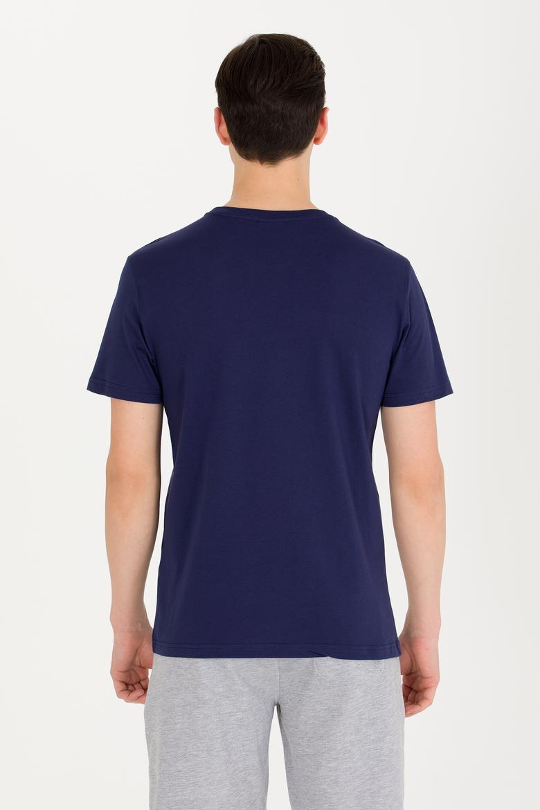 Erkek Lacivert Basic Bisiklet Yaka Tişört - 50262976020