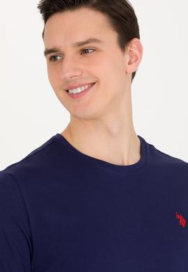 Erkek Lacivert Basic Bisiklet Yaka Tişört - 50263026037