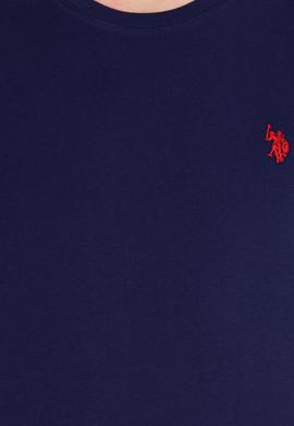 Erkek Lacivert Basic Bisiklet Yaka Tişört - 50263026037