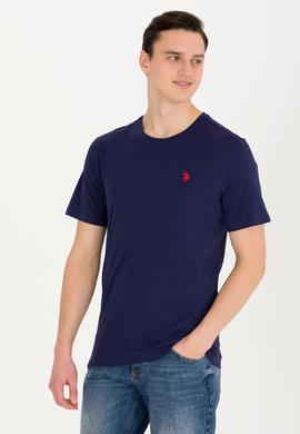 Erkek Lacivert Basic Bisiklet Yaka Tişört - 50263026037