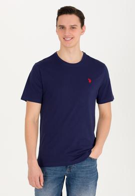 Erkek Lacivert Basic Bisiklet Yaka Tişört - 50263026037