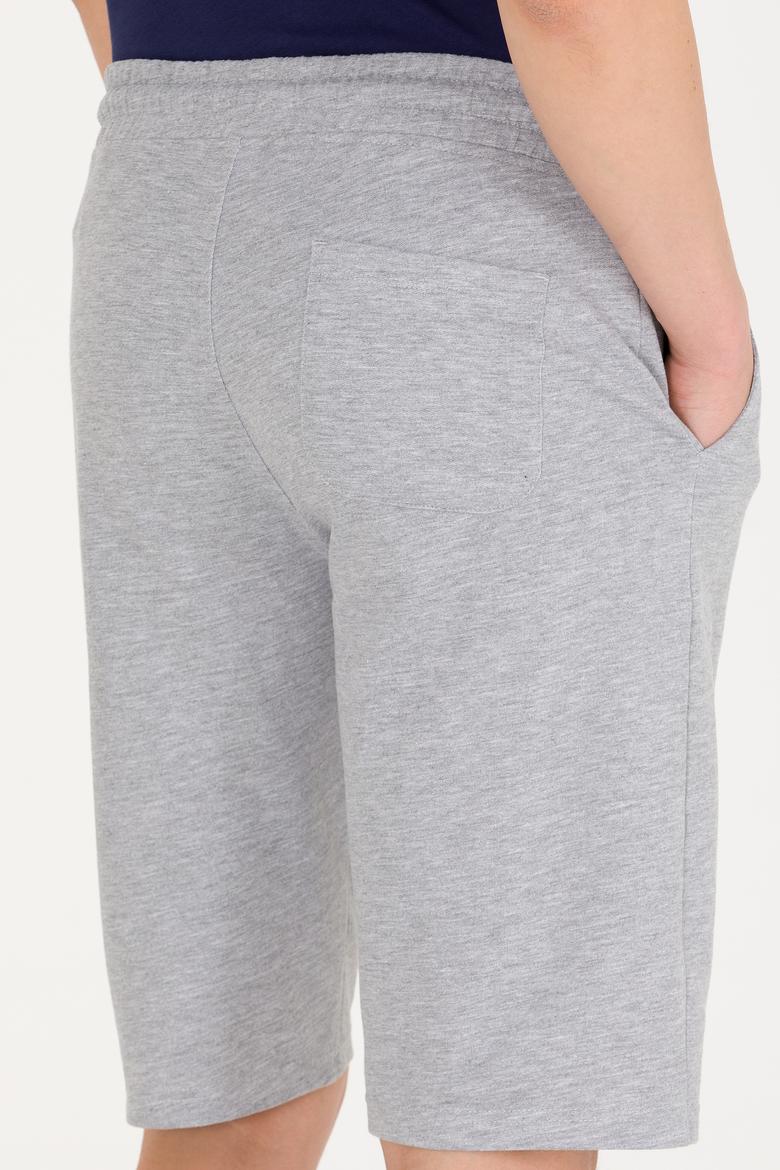 Erkek Gri Melanj Örme Şort - 50263414018