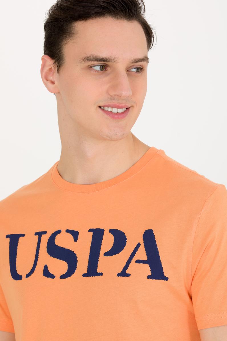 Erkek Turuncu Basic Bisiklet Yaka Tişört