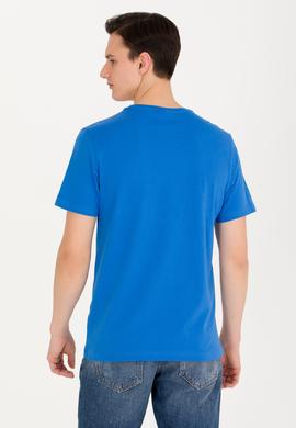 Erkek Saks Basic Bisiklet Yaka Tişört - 50263026081