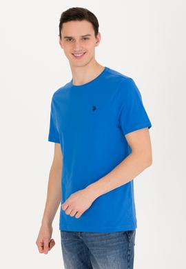 Erkek Saks Basic Bisiklet Yaka Tişört - 50263026081