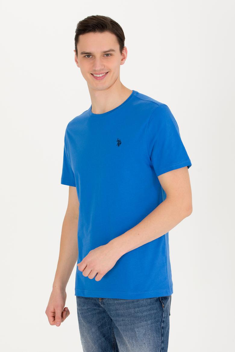 Erkek Saks Basic Bisiklet Yaka Tişört - 50263026081