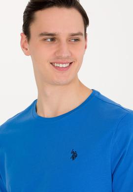 Erkek Saks Basic Bisiklet Yaka Tişört - 50263026081