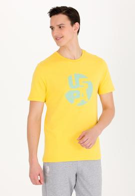 Erkek Koyu Sarı Bisiklet Yaka Tişört - 50263323033