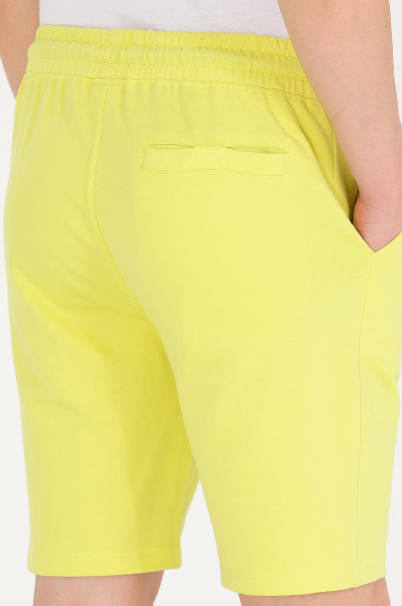 Erkek Neon Sarı Örme Şort