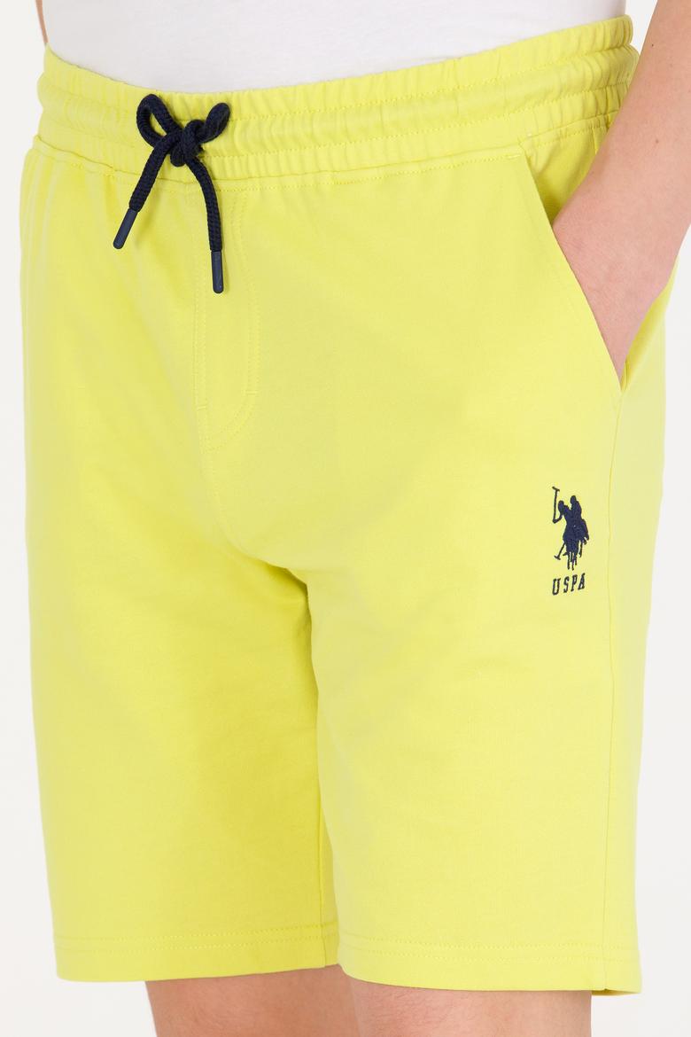 Erkek Neon Sarı Örme Şort - 50263423042