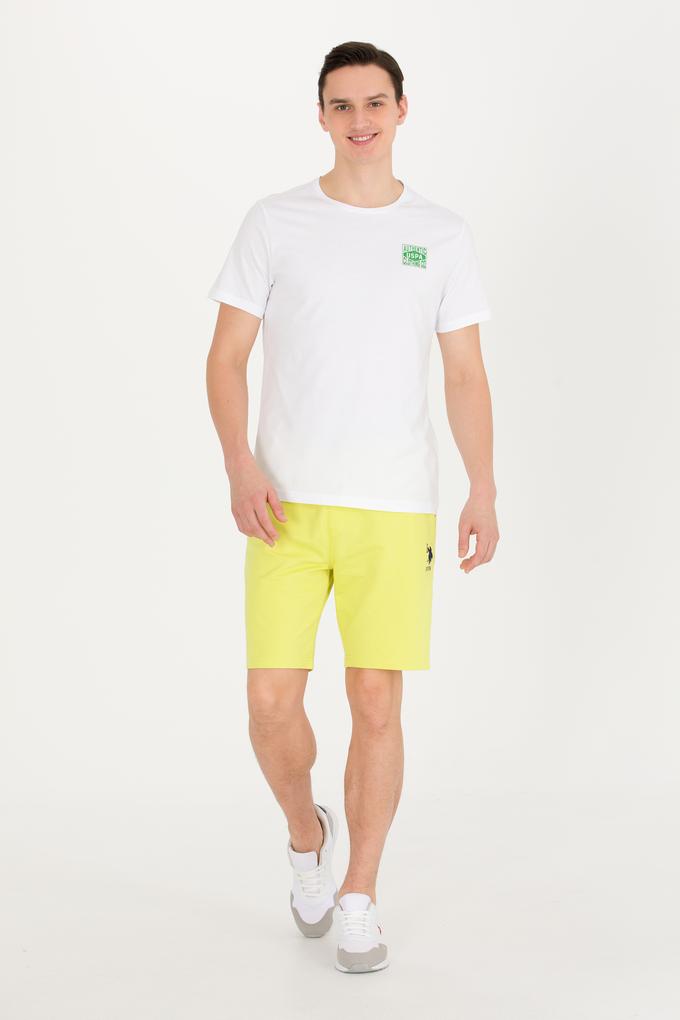 Erkek Neon Sarı Örme Şort