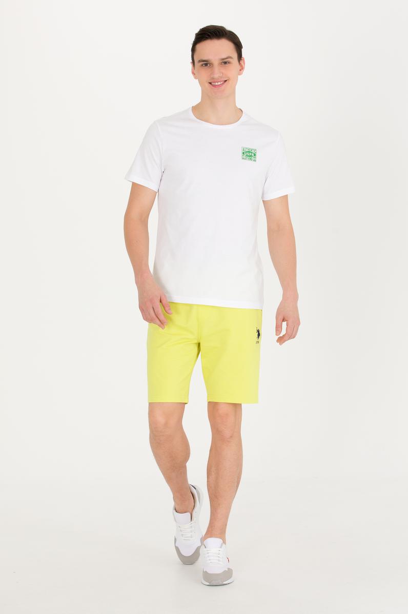 Erkek Neon Sarı Örme Şort