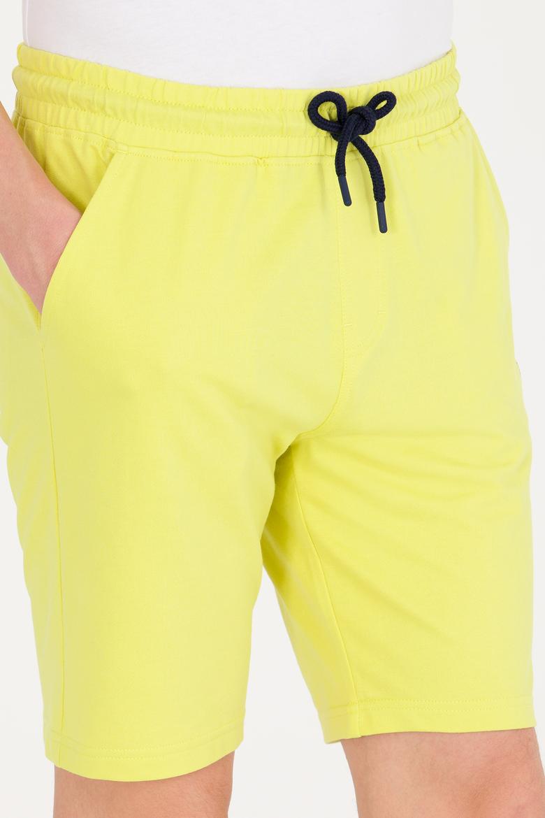 Erkek Neon Sarı Örme Şort - 50263423042