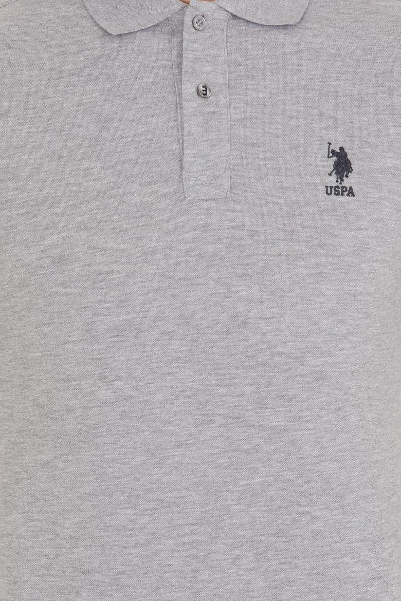 Erkek Gri Melanj Basic Polo Yaka Tişört - 50262969101