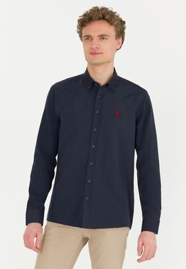 Erkek Lacivert Uzun Kollu Basic Gömlek - 50253872039