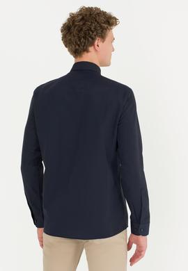 Erkek Lacivert Uzun Kollu Basic Gömlek - 50253872039