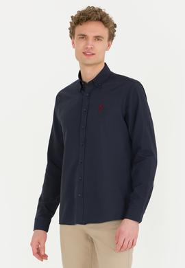 Erkek Lacivert Uzun Kollu Basic Gömlek - 50253872039