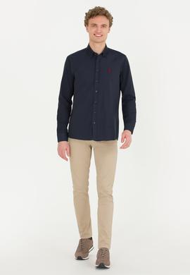 Erkek Lacivert Uzun Kollu Basic Gömlek - 50253872039