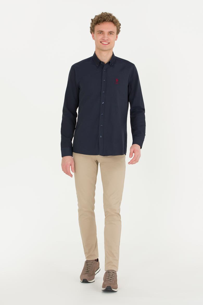 Erkek Lacivert Uzun Kollu Basic Gömlek - 50253872039