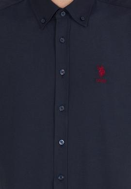 Erkek Lacivert Uzun Kollu Basic Gömlek - 50253872039