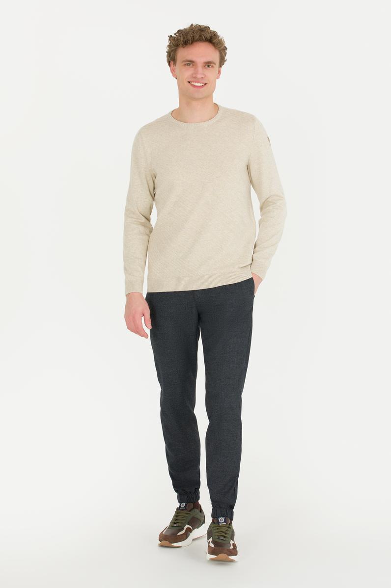 Erkek Jogger Fit Lacivert Kanvas Pantolon