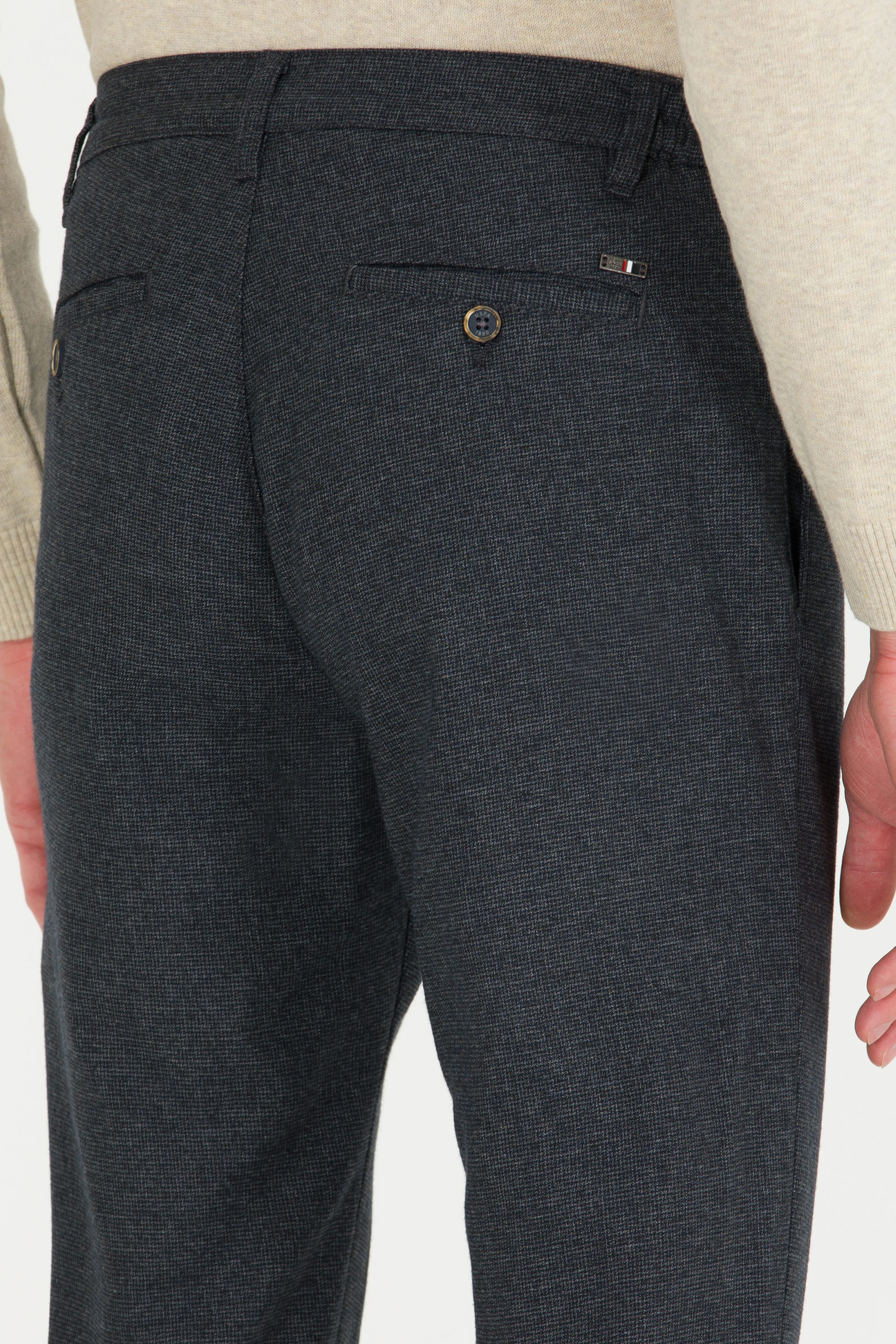 Erkek Jogger Fit Lacivert Kanvas Pantolon